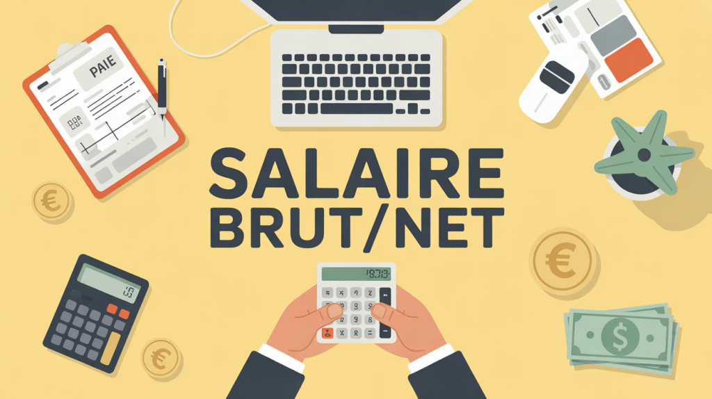 illustration salaire brut net calcul bureau