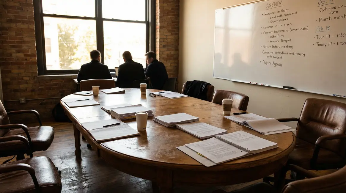 Salle de réunion table ovale assemblée générale extraordinaire