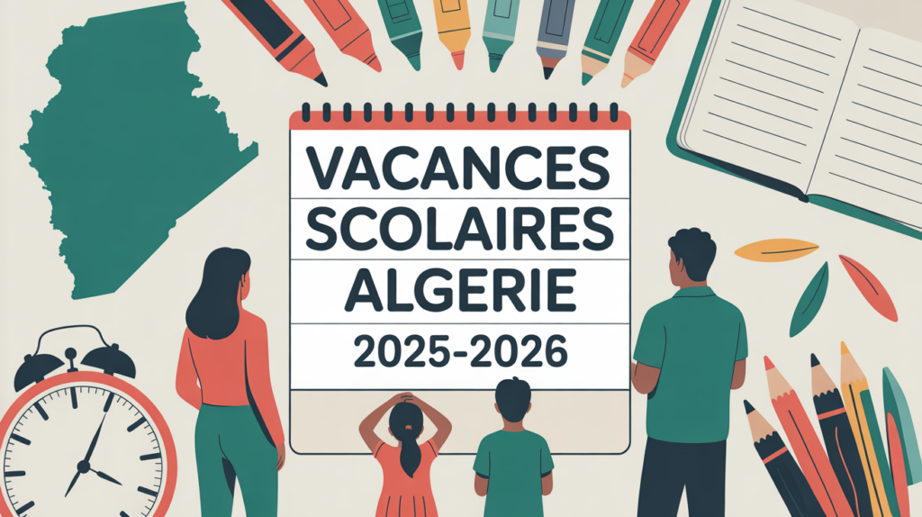 Vacances scolaires Algérie 2025-2026 illustrées organisation familiale
