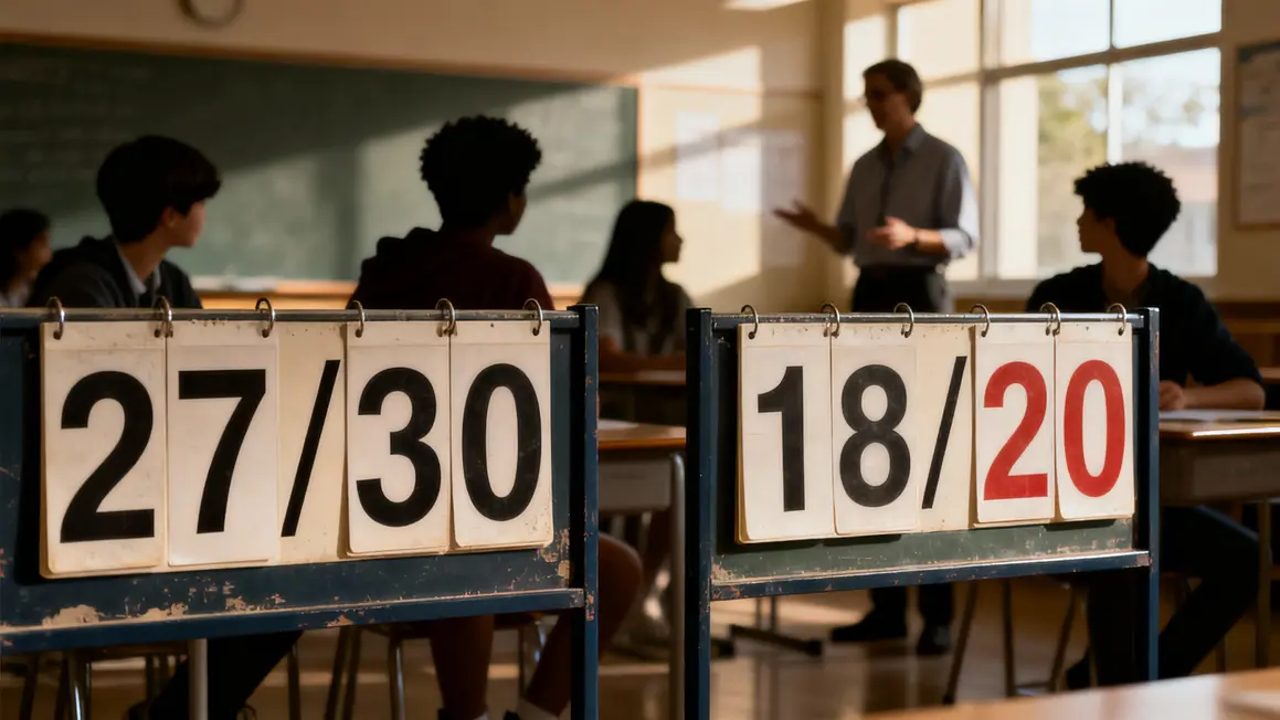 exemple visuel conversion notes scolaire 27 30 vers 18 20