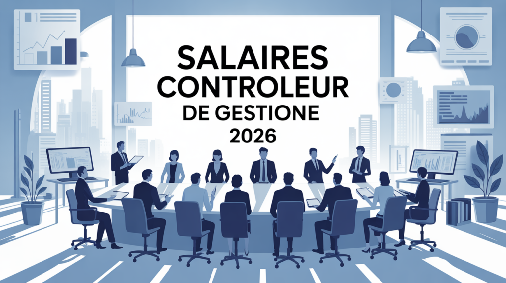 controleur de gestion salaire silhouettes table travail