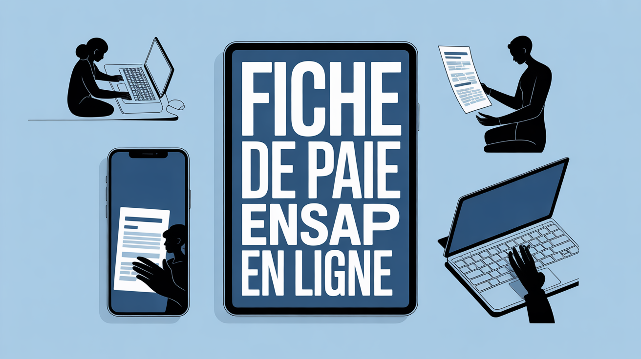 ensap salaire fiche de paie en ligne sur tablette ordinateur smartphone