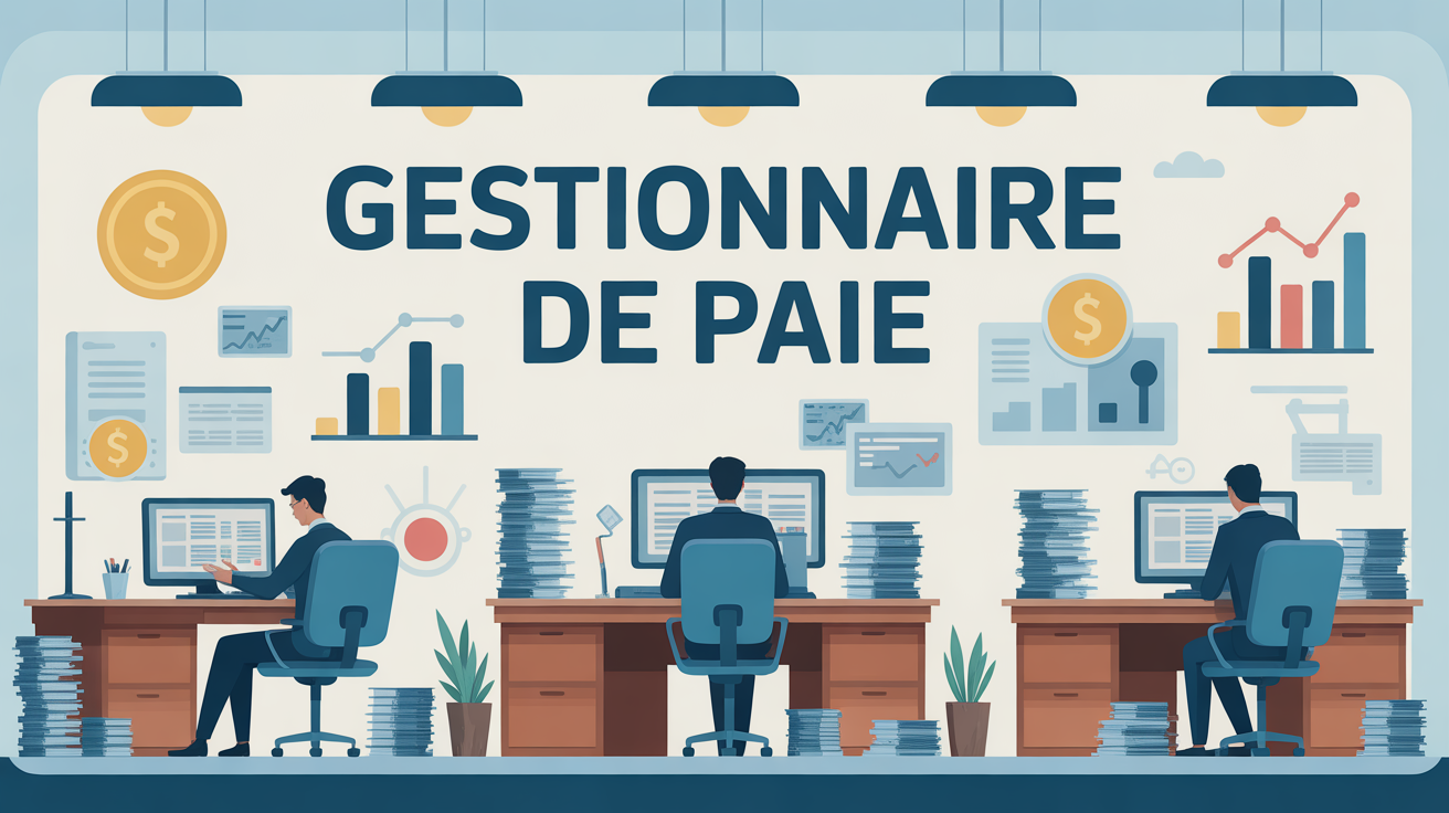 gestionnaire de paie salaire illustration bureau