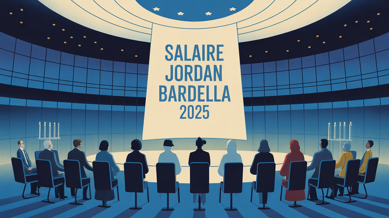 jordan bardella salaire illustration salle europeenne