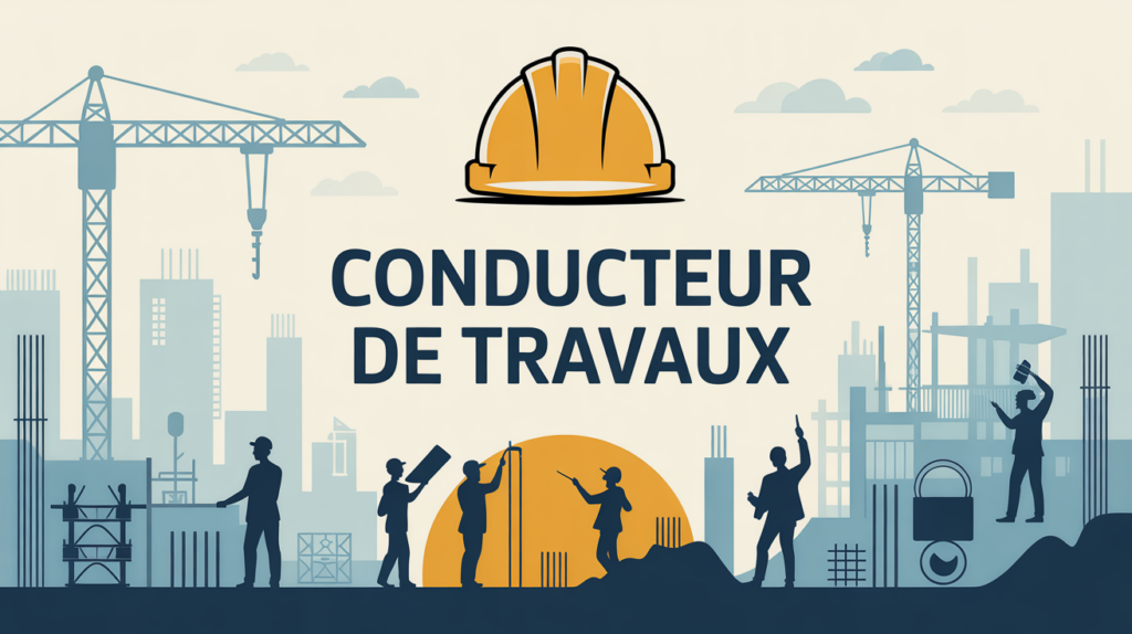 salaire conducteur de travaux chantier stylisé