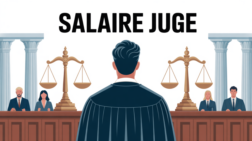 salaire juge illustration tribunal et balances