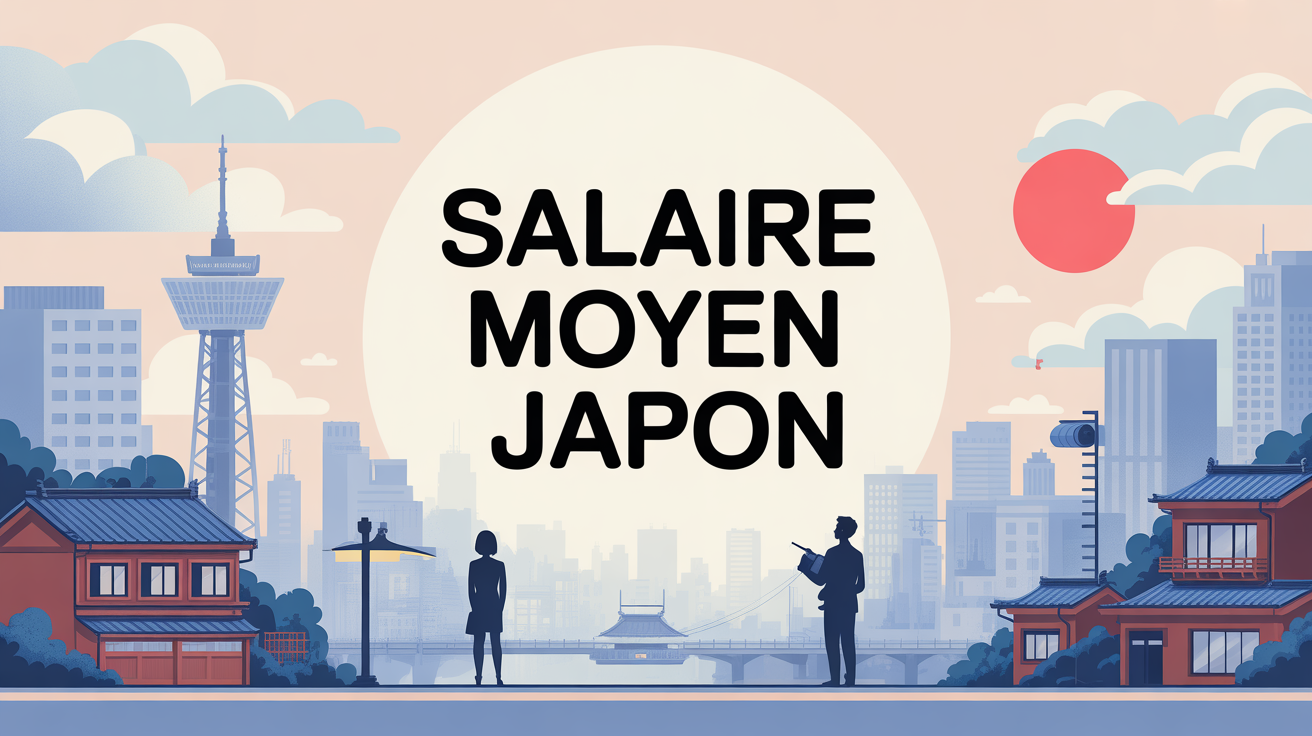 illustration ville moderne et travailleurs au japon
