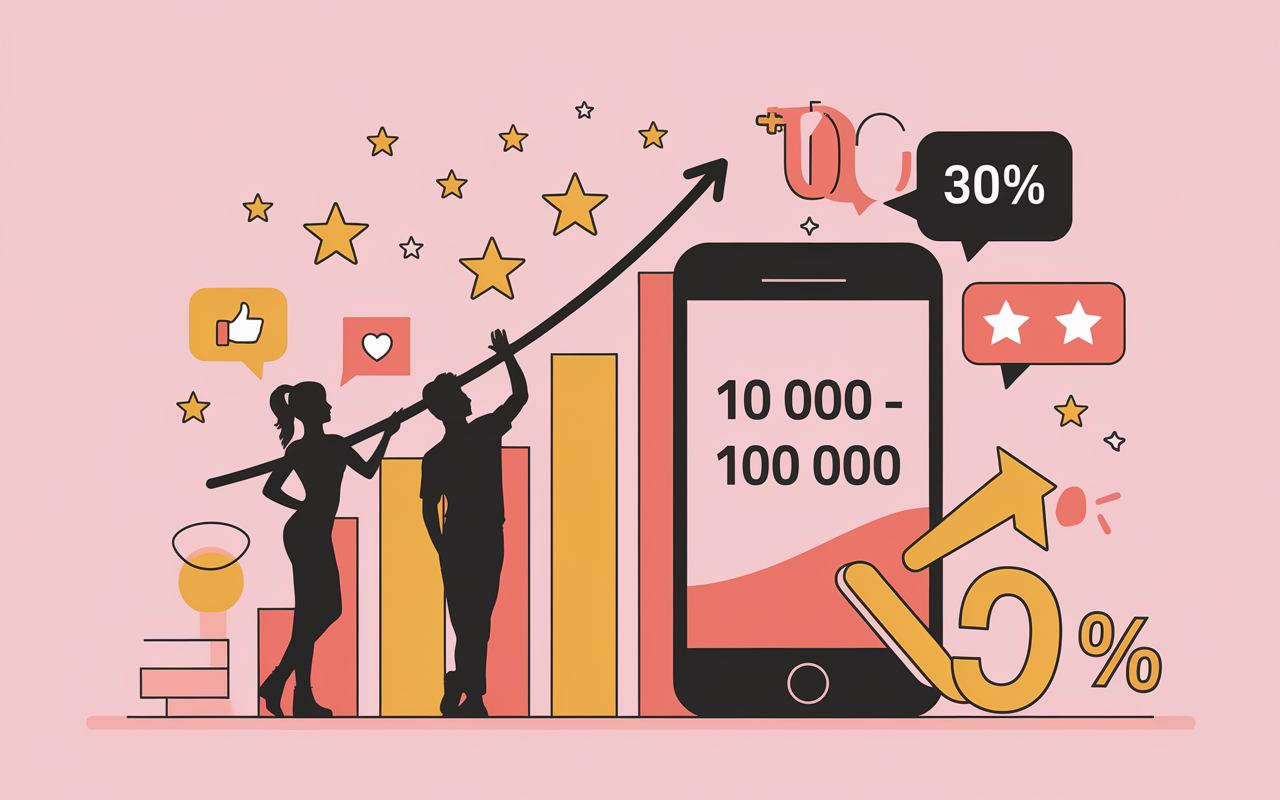 Graphique progression agence micro influenceur PME