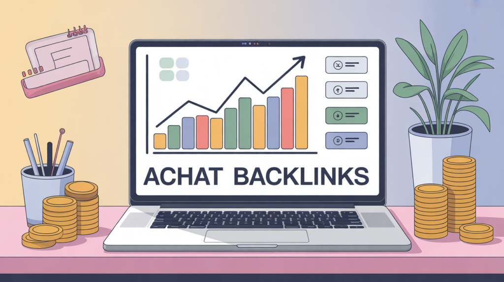 Achat backlinks graphique ordinateur pièces icônes montée