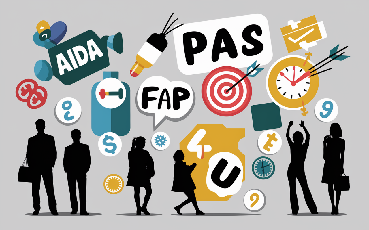 copywriting copywriting tableau acronymes aida pas fab 4u