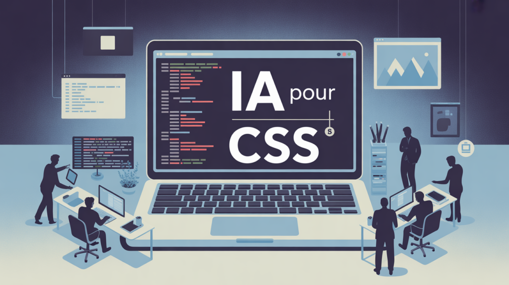 illustration moderne ordinateur ia pour css
