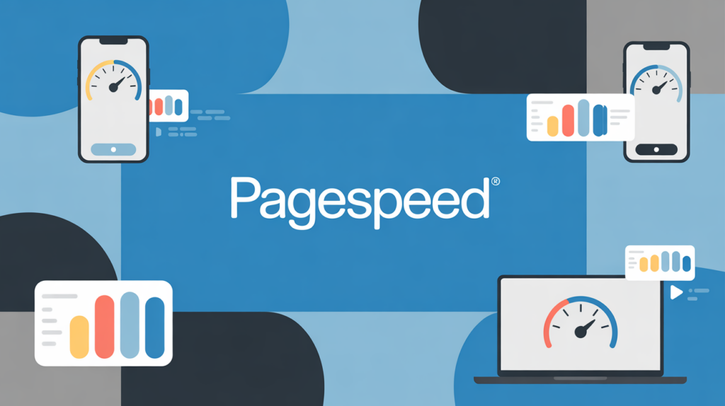 illustration pagespeed site rapide bleu