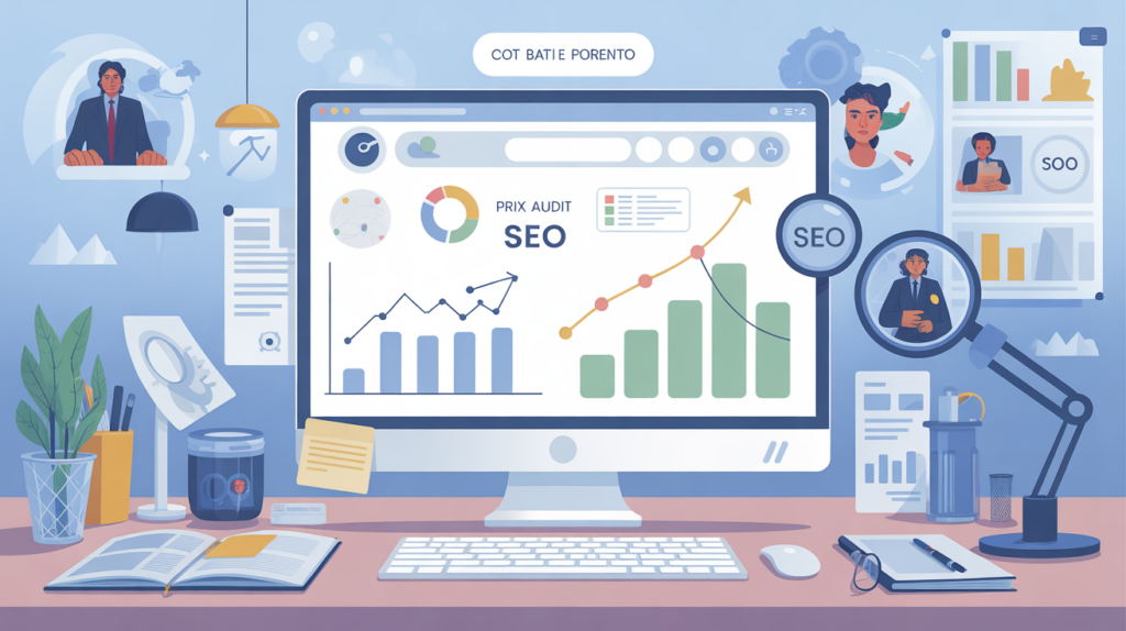 Prix audit SEO illustration bureau moderne graphique