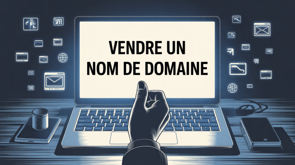 Silhouette main panneau vendre un nom de domaine
