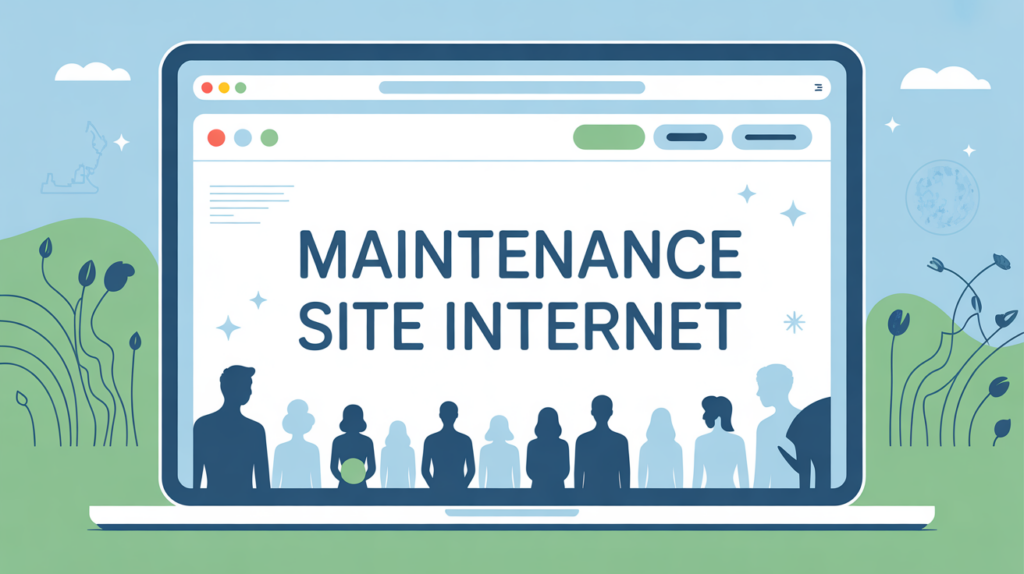 Vitrine site internet maintenance avec cadenas et engrenages