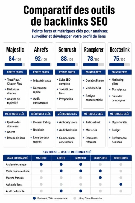 Comparatif des meilleurs outils backlinks pour le SEO