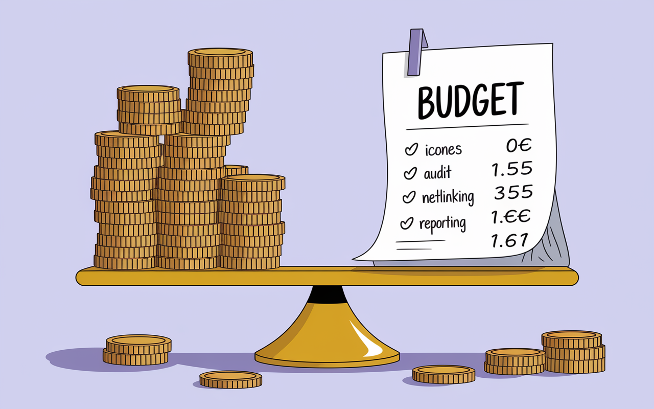 balance pièces euros budget SEO référencement tarif