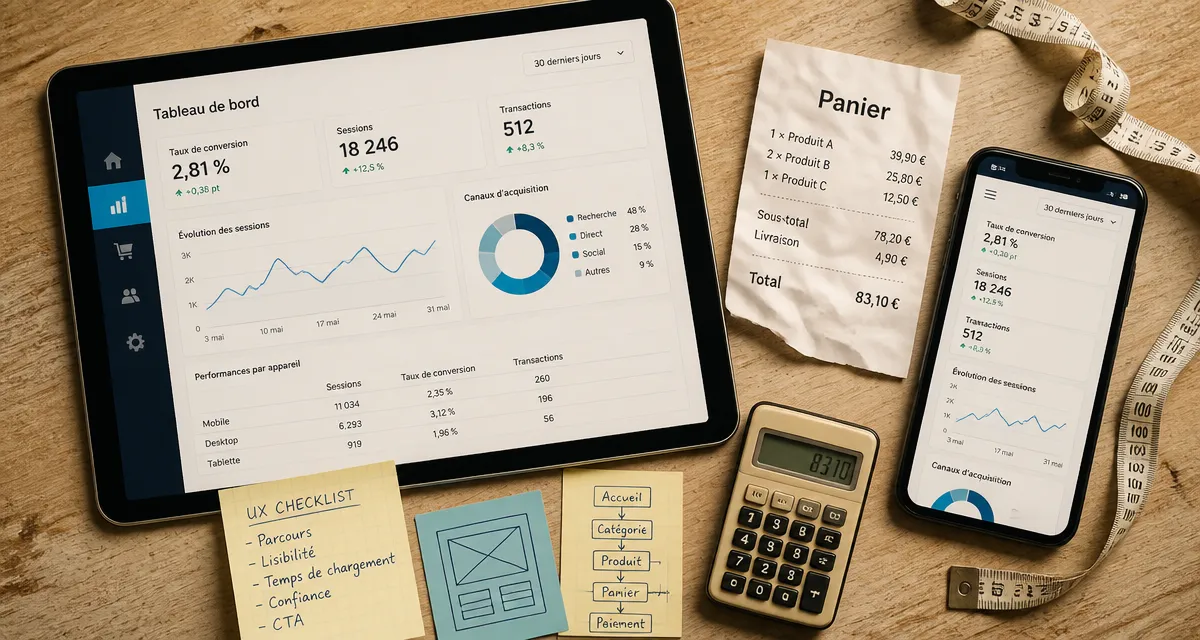 Taux de conversion e commerce à 2 % : tableau de bord e-commerce