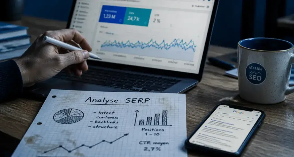 Analyse positionnement referencement : position, CTR et concurrence