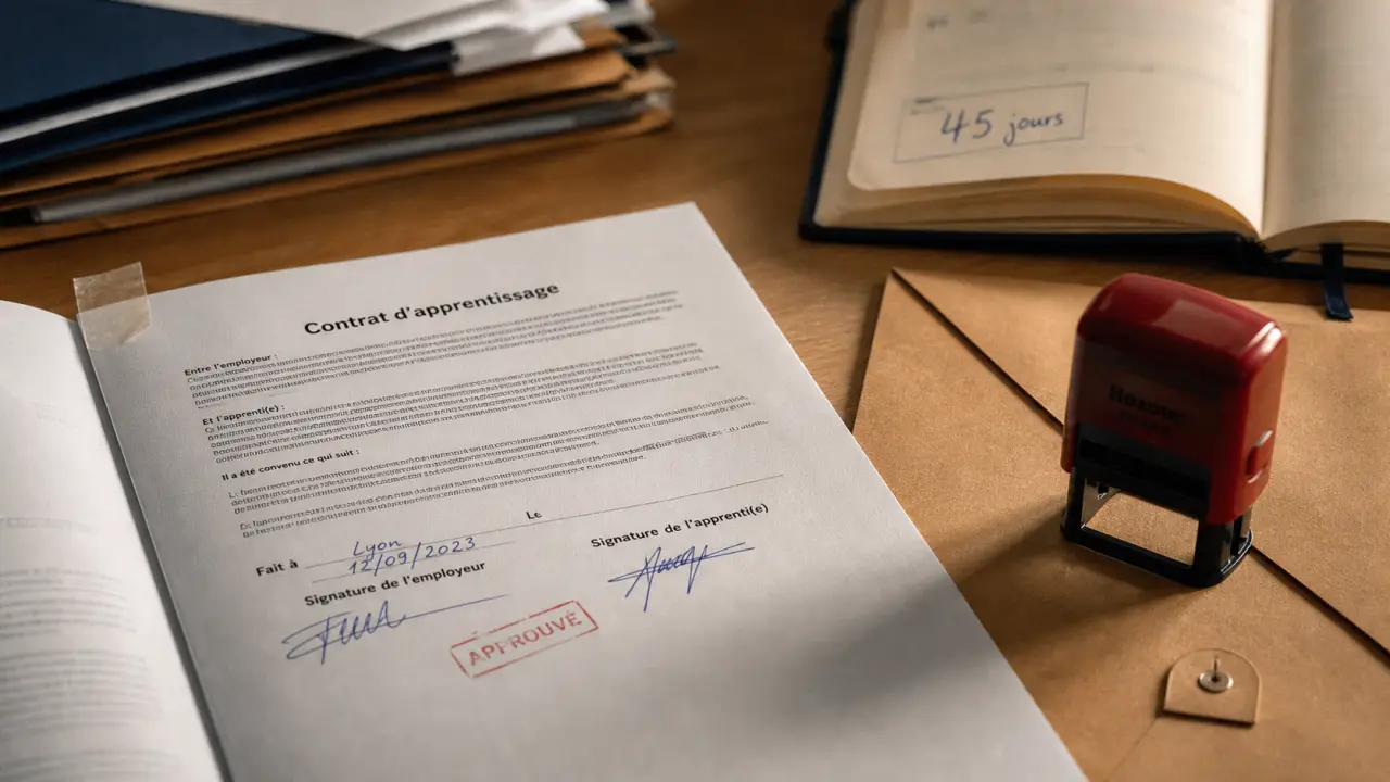 Apprentissage demission : contrat et médiation sur 45 jours