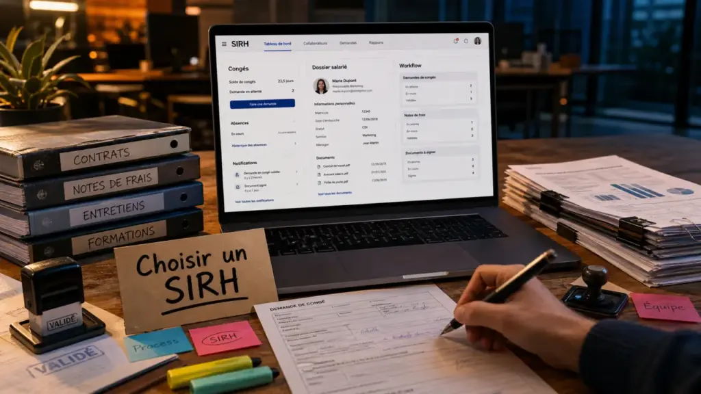 Logiciel RH : modules SIRH (congés, dossier salarié, workflow) à comparer avant démo
