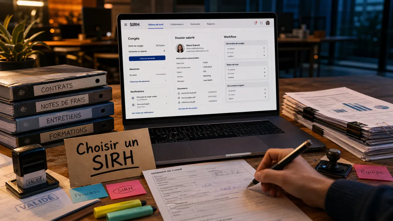Logiciel RH : modules SIRH (congés, dossier salarié, workflow) à comparer avant démo