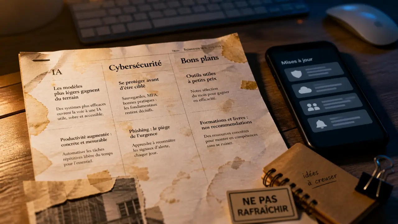 Actualité high tech : IA, cybersécurité et bons plans, mise à jour sur smartphone