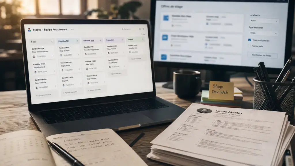 Développeur web stage : filtrer les offres par stack, durée et niveau