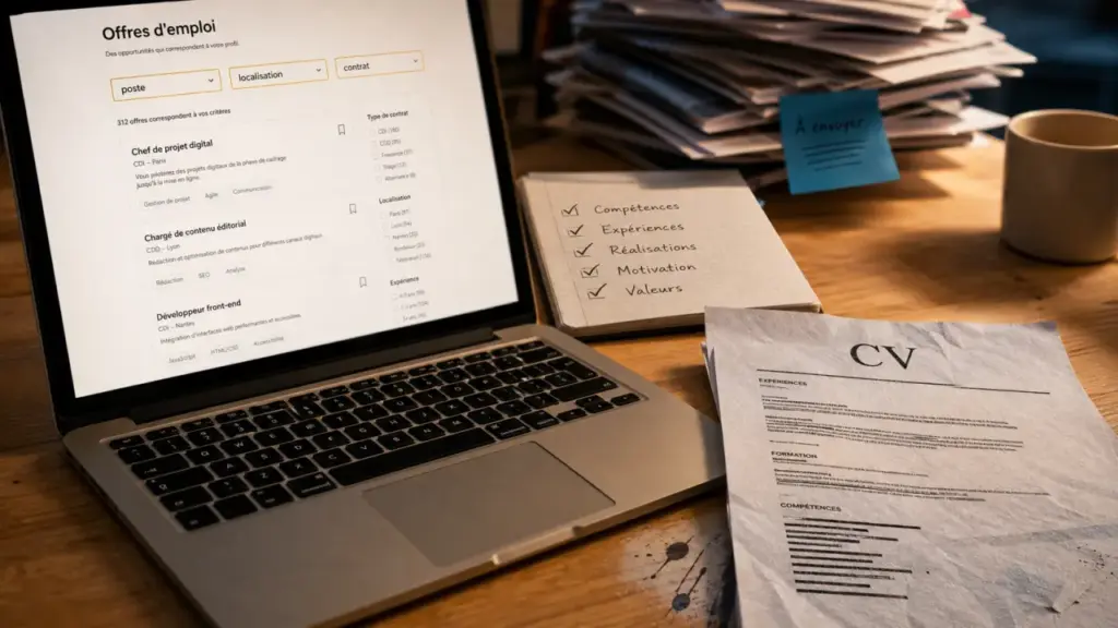Offres d emploi informatique : filtre sur ordinateur, candidature rapide