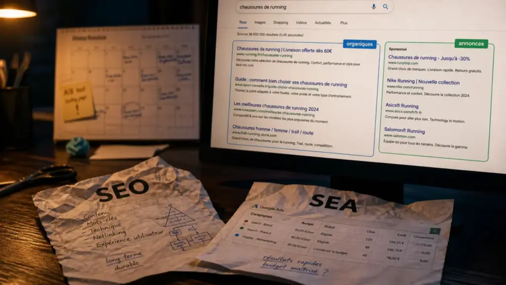 SEO SEA définition : différences SEO vs SEA pour acquisition