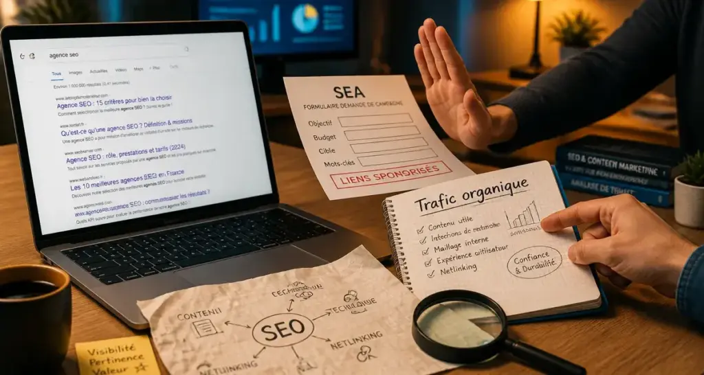 Trafic organique def : SEO et résultats de recherche sans publicité sponsorisée