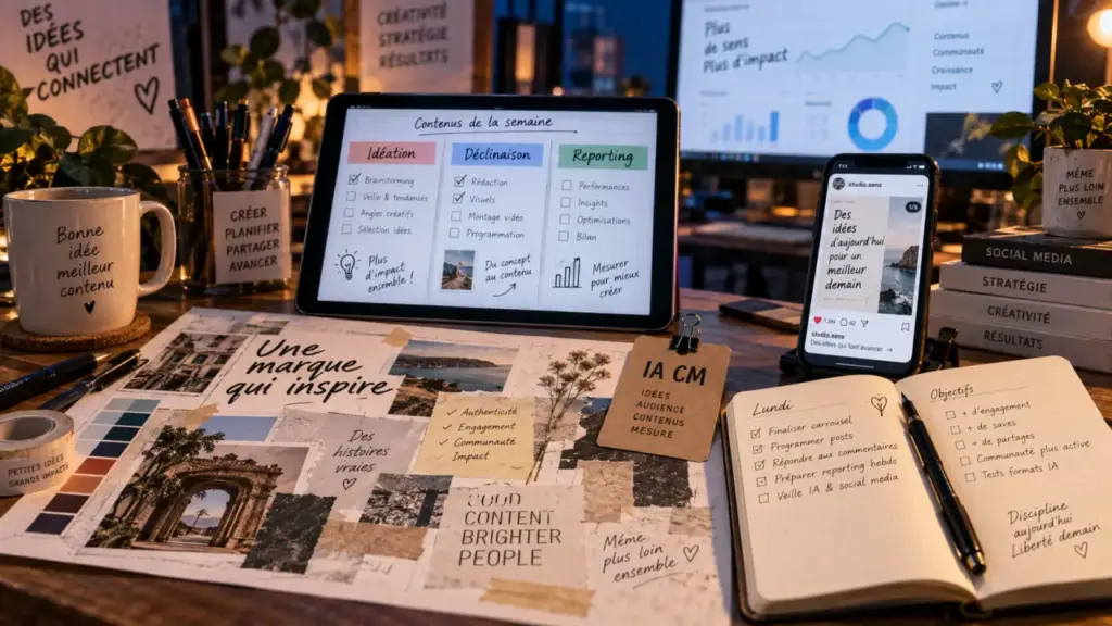 Outil IA CM avec 6 assistants pour community management